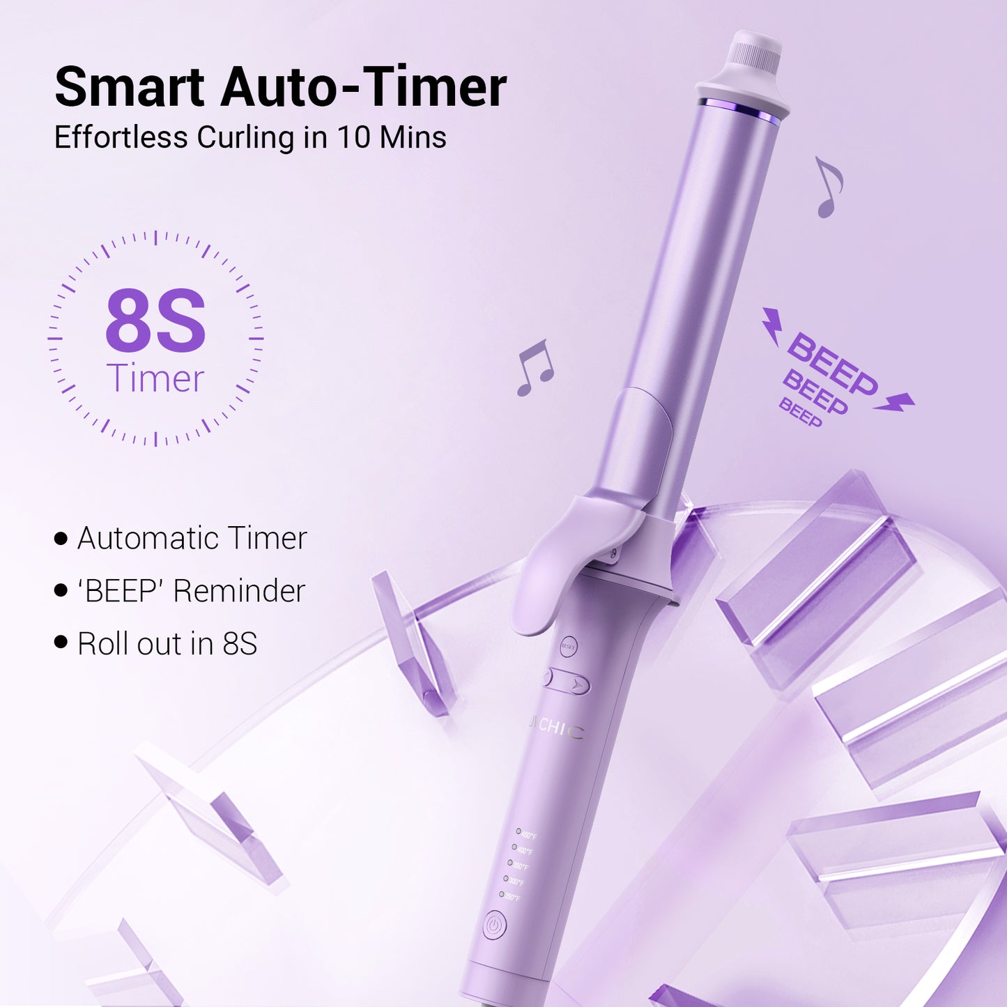 LivChic Rotating Curling Iron Automatic Hair Curler 1.25 inch Barrel for All Hair Types Dual Voltage