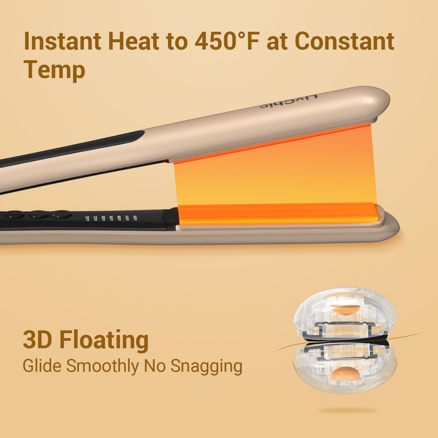 Livchic Ceramic Tourmaline Flat Iron Straightens and Curls 2 in 1 hair straightener LS309